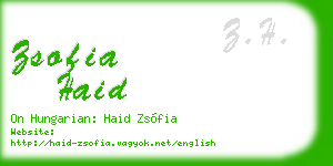 zsofia haid business card